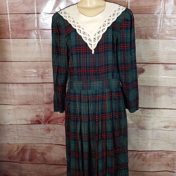 Vintage Dresses & Skirts - Authentic Vintage Tartan Dress Size XL